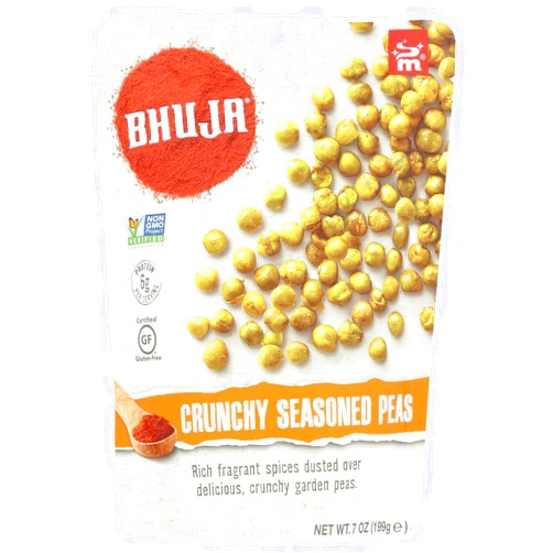 Majans Ablaze with Taste and Goodness Bhuja Bhuja Snacks Crunchy Seasoned Peas Gluten Free -- 7 oz Pack of 2