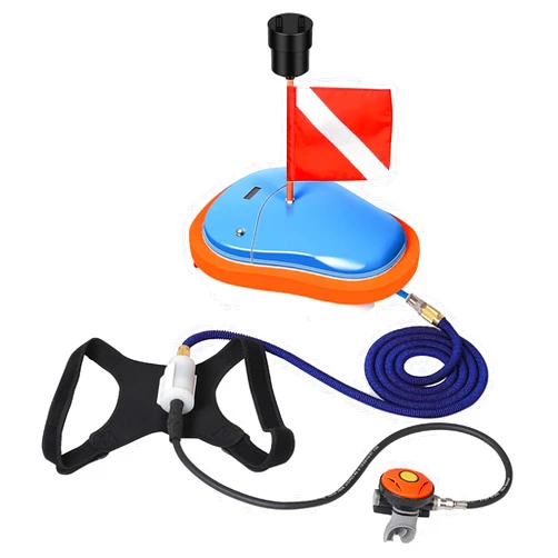 GOYOJO Scuba Diving Ventilator System, Tankless Portable Rechargeable Scuba Underwater Diving Tank with 7M Telescopic Pipe, for Recreational Diving Fishing Snorkeling