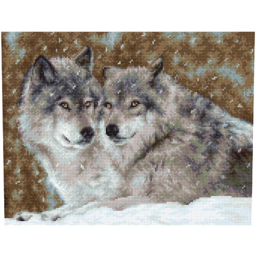 Lucas-S Two Wolves Counted Cross-Stitch Kit