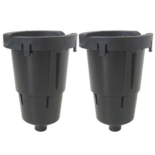 WELURE 2Pcs Coffee Cup Replacement Pod Holder for Keurig Holder Part with Exit Needle Fits K10, K15, ,K35, K40, K45, K50, K55, K60, K65, K70, K75, K77, K79, K80 Models - Black