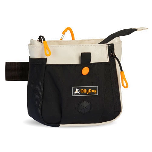 OllyDog Backcountry Day Bag, Fanny Pack, Dog Treat Pouch, Hands-Free for Training, Hip Pack with Built-in Poop Bag Dispenser, Removable Waist Belt Clip (Bluff)
