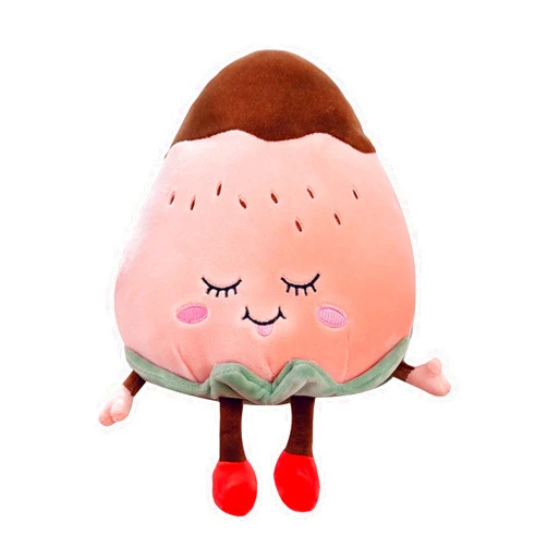 KOILLIEUS Adorable Fruit Plush Toys, Cute and Soft Stuffed Fruits for Kids, Perfect for Playtime and Decor, Fruit Plush Toys for Kids 3+ (Strawberry)