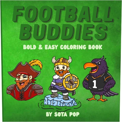 Sota Pop Publishing Football Buddies: Coloring Pages with Football Mascot Themes for Children and Adults