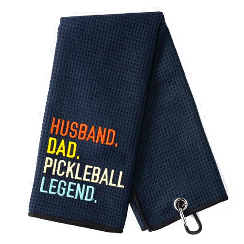 DYJYBMY Husband Dad Pickleball Legend Embroidered Pickleball Towel, Pickleball Gifts for Men Women, Pickleball Lovers, Pickleball Player, Birthday Gifts for Pickleball Fan, Retirement Gifts