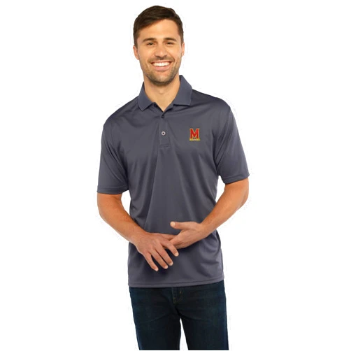 Vantage Apparel Men's Dark Gray Collegiate Premium Moisture Wicking Icon Polo