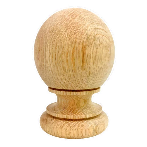 Highland Manor Wood Products Large Kline Ball Oak Wood Finial - 7
