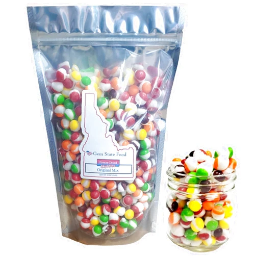 Gem State Food Freeze Dried Skittles - Freeze Dried Candy - Gem State Food's Freeze Dried Skiddles (Original Mix, 16oz) - Fruit Flavored Crunchy Candy - Freeze Dry Candy