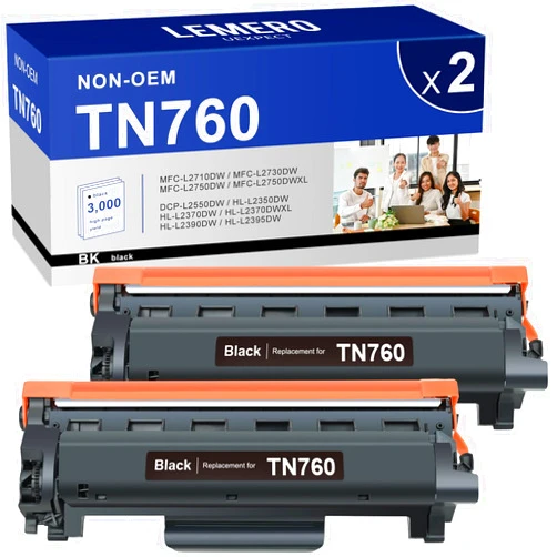 LEMERO UEXPECT LemeroUexpect TN760 Toner Cartridge Compatible Replacement for Brother TN-760/TN-730 TN760 Black Toner for Brother Printer MFC-L2710DW L2717DW L2750DW HL-L2350DW L2370DW DCP-L2550DW | TN760 TN-760
