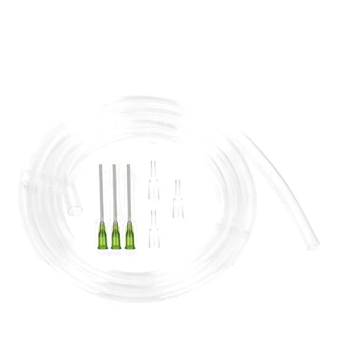 A AKRAF 55.1 Inch Long Plastic Tube + 3 Blunt Needles 14Ga 1.5 inch + 3 Tip Adapters for Syringe with Catheter Tip, Hose Inner Diameter 4.2mm Outer Diameter 4.7mm