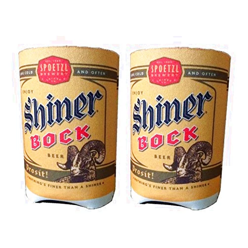 Spoetzl Brewery Shiner Bock Beer Can Kaddy Coolie Huggie Cooler Set of 2