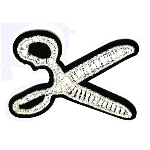 NiPitShop Mix Cartoon Patch Nipitshop Patches Hairdressers Beauty Salon Silver Scissors in The Beautician Cartoon Kids Iron On Embroidered Applique Patch for Clothes Great as Happy Birthday Gift