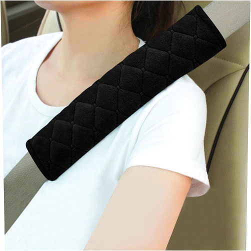 Amooca Soft Auto Seat Belt Cover Seatbelt Shoulder Pad 2 PCS for a More Comfortable Driving Compatible with All Cars and Backpack Black