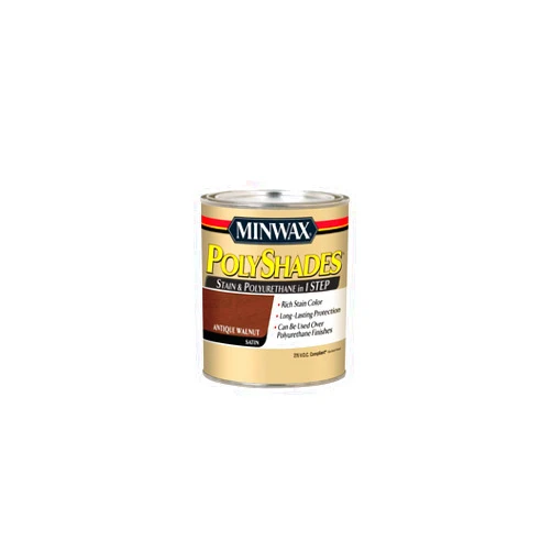 Minwax 219404444 Polyshades - Stain & Polyurethane in 1 Step, 275 VOC, 1/2 pint, Antique Walnut, Satin