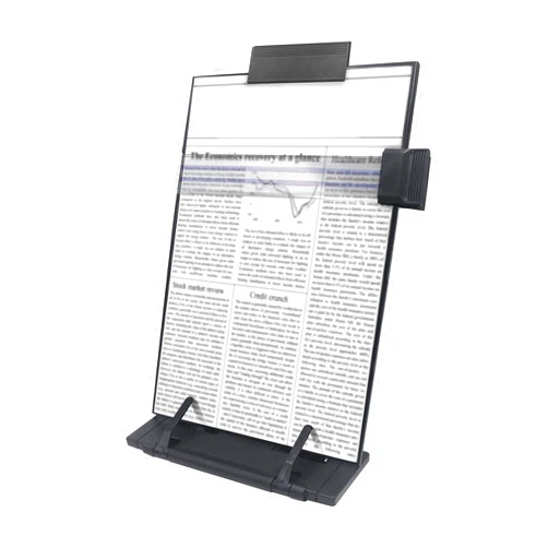 Keenjorika Desktop Document Book Holder with 7 Adjustable Positions, Black Document Holder for Desk, Paper Holder Copy Stand Holder for Speech, Paper Holder Stand for Desk Typing, Angle Adjustable