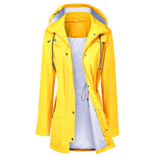LOMON Raincoat Women Waterproof Long Hooded Trench Coats Lined Windbreaker Travel Jacket S-XXL