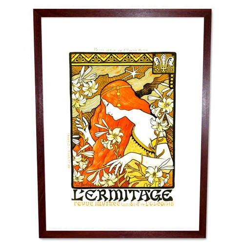 Wee Blue Coo NOUVEAU HERMITAGE PARIS FRANCE PAUL BERTHON VINTAGE FRAMED ART PRINT F12X334