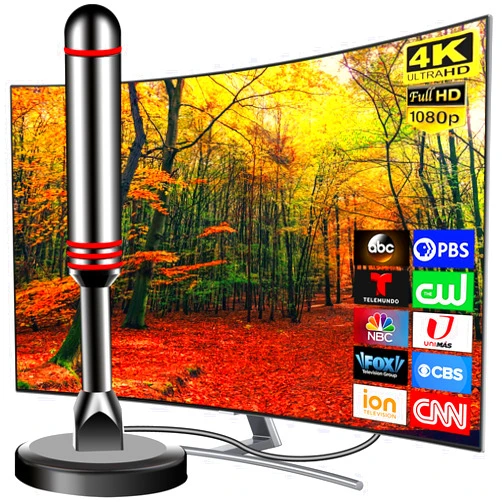 Generic Digital TV Antenna for Smart TV Indoor，2026 HD Antenna with Strong Magnetic Base, 360°&Long Range Reception HDTV Antennas for Local Channels,Easy Installation Antennas for TVs Without Cable