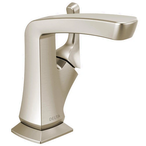 Delta Faucet Vesna Single Hole Bathroom Faucet Brushed Nickel, Single Handle, Drain Assembly, Worry-Free Drain Catch, SpotShield Brushed Nickel 15789LF-SP