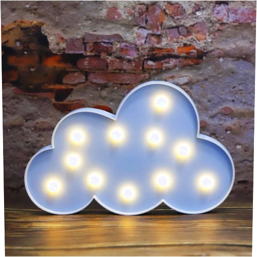 Vicila Blue LED Cloud Marquee Signs, Light Up Cloud Decorative Signs Hanging Hole Nursery Room Cloud Night Light for Baby Shower, Party Supply, Christmas Decor-Cloud(Blue)