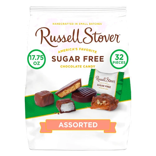 Russell Stover Sugar Free Assortment Variety Pack, 1.1 Pound Bag (Pack of 4)