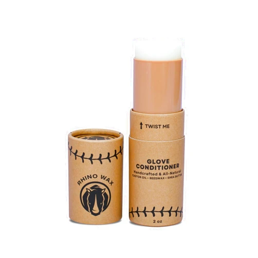 Rhino Wax Baseball Glove Conditioner - Condition Ball Mitts or Softball Gloves with Premium Leather Mitt Balm - Deeply Moisturizes, Speeds up Break-in Time and Improves Flexibility - Easy to Use