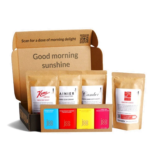 Bean Box Coffee + Chocolate Tasting Box | Specialty Coffee Gift Set | Coffee Gifts for Women and Men | Care Package | Whole Bean Coffee | 8 Piece Variety Gift Box