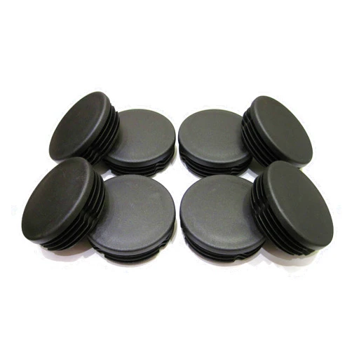 BG Parus 3 Inch Round Plastic End Cap (for Hole Size from 2 11/16 to 2 7/8, Including 2 3/4 inches), Cover for Steel Fence Post, Furniture Finishing Plug (Black, 8pcs)