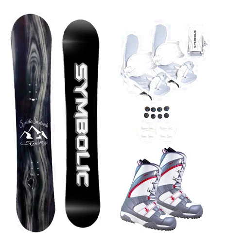 Symbolic Knotty Snowboard & White Bindings & Northwave Boots Womens 9 - 9.5 M4 Complete Package