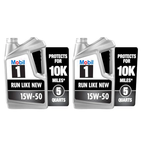 Mobil 1 Advanced Full Synthetic Motor Oil 15W-50, 5 Quart (Pack of 2)