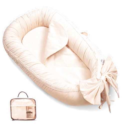 EAQ Baby Lounger, Snuggle Me Lounger, Portable Baby Nest Breathable & Soft, Organic Cotton Baby Lounger Pillow, Safe Baby Bassinet for Co-Sleeping, Nursery, Travel, Playtime
