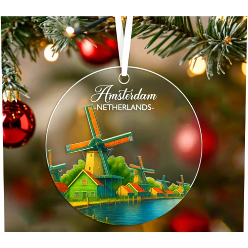 IrmaShops Amsterdam Acrylic Ornament 3.5