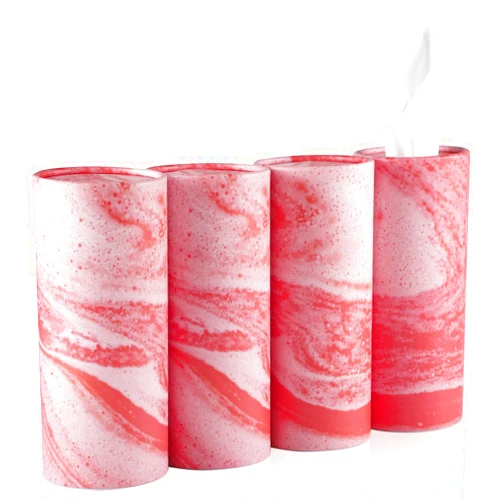 SINGARO Car Tissue Holder, 4 Pack Car Cup Holder Facial Tissues with Kleenex Travel Tissue Bag, Quick and Convenient Flower Combination Car Tissue Box(4 Canisters/200 Tissues) Orange