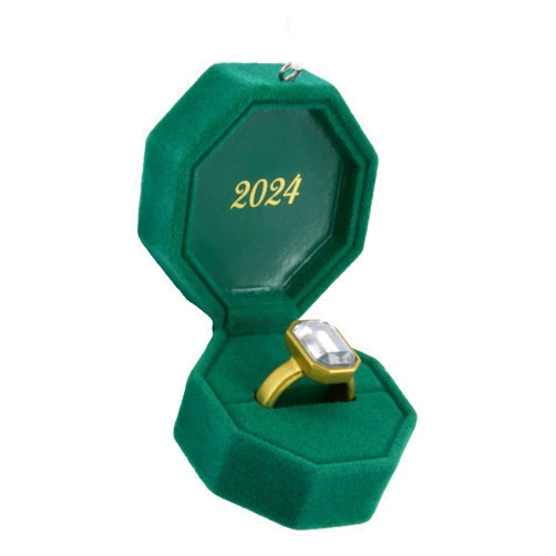 Hallmark Engagement Ring in Green Box 2024 Christmas Ornament