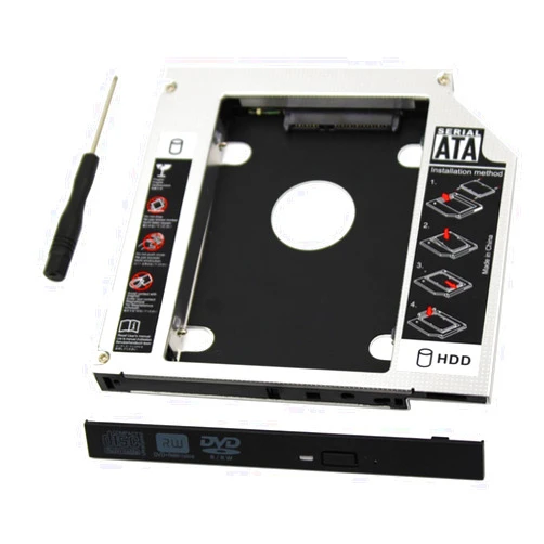 SZYIKUER SDD Hard Drive Caddy Case,Universal 9.5mm SATA to SATA 2nd SSD HDD Hard Drive Caddy Adapter Tray Case for DELL HP Lenovo ThinkPad ACER Gateway ASUS Sony Samsung MSI Laptop