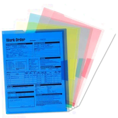 Smead 85750 Organized Up Slash Jackets Letter Poly Clear/Trans Assortment 5/Pack