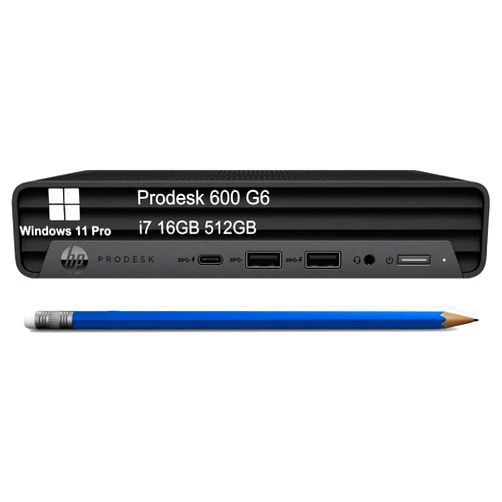 HP Pro Mini 600 G6 Desktop Prodesk PC (Intel 8-Core i7-10700T, 16GB DDR4 RAM, 512GB SSD) Tiny Business Desktop, Type-C, Mouse, DisplayPort, WiFi 6, 3-Yr WRT, Win11 Pro (Renewed)