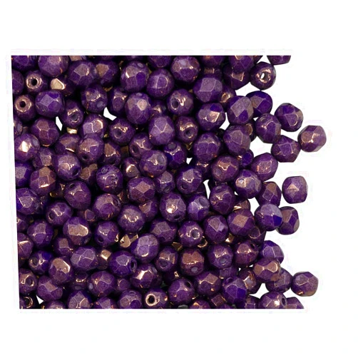 Jablonex 100 Pcs Czech Fire-polished Faceted Glass Beads Round 4mm Vega on Chalk