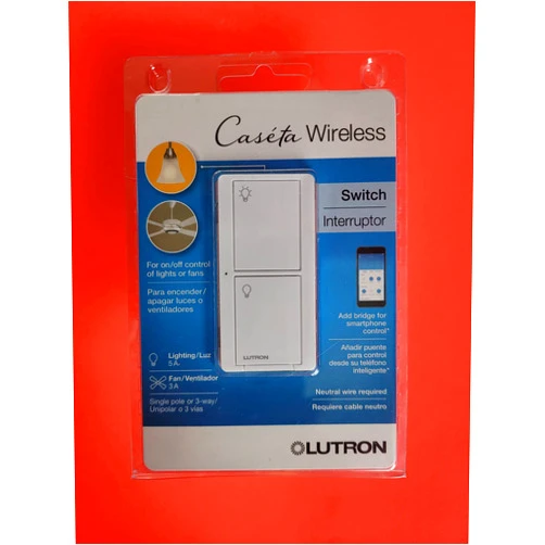 Lutron PD-5ANS-WH-R WIRELS Switch WHT 5A, White & Gray