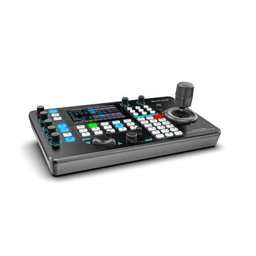 AVKANS Pro PTZ Camera Joystick Controller with 5-inch Touch Preview LCD, IP NDI Camera Controller Keyboard with 4D Joystick for Worship Church Live Streaming Video Production, PoE Enable (5 inch Touch Screen)
