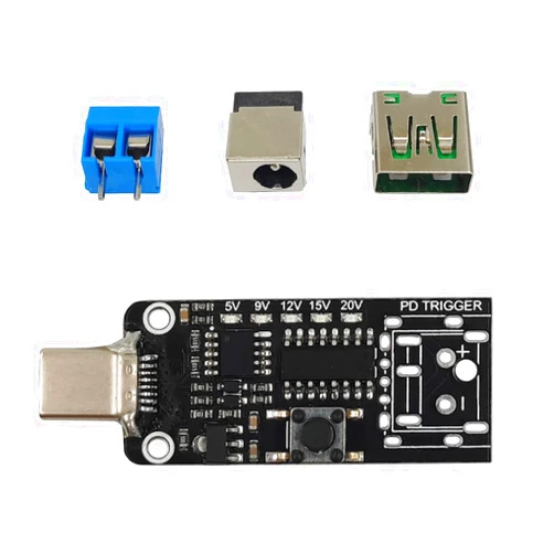 HUNSOOL USB-C QC PD3.0 Trigger Module Type-C Male Interface 5V 9V 12V 15V 20V 5A Adjustable Voltage Power PD Sink Board