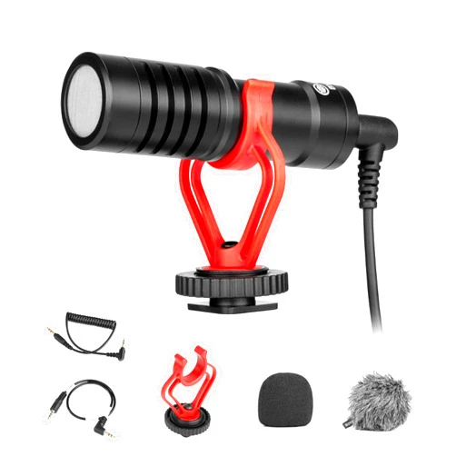 BOYA by-MM1 On-Camera Shotgun Microphone for iPhone, Android Smartphones, DSLR Cameras Camcorders - Battery-Free Video Mic for Vlog Podcast Streaming Recording