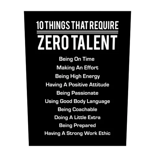 AMERICAN LUXURY GIFTS 10 Things That Require Zero Talent- Motivational Wall Art Print, Inspirational Home, Classroom, Gym Decor, Great Leadership Quotes. Great Gift of Encouragement. 8 x 10