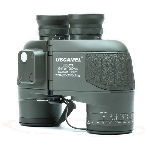 USCAMEL 10X50 Marine Binoculars for Adults with Rangefinder Compass, Waterproof Marine Binoculars for Sailing Boating Fishing