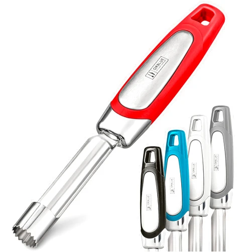 Orblue Premium Apple Corer Tool - Durable Stainless Steel Fruit Core Extractor Tool - Apple Corer Remover, Red
