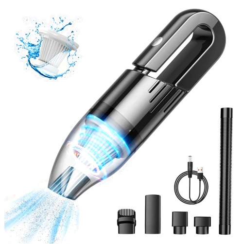 UPFOX Handheld Vacuum Cleaner Cordless - Mini Car Vacuum Cleaner Rechargeable for Car, Home, Office, Pet Hair Travel Cleaning (Black)