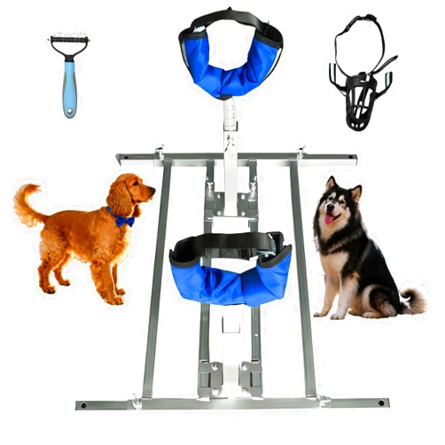 GSLDSBZC Dog Breeding Stand, Stainless Steel Adjustable Stand for Dogs. Professional Grooming & Whelping Table, Veterinary-Grade Fixed Bracket for Medium to Large Dogs (17.5-35.5 IN Height) (Large size)