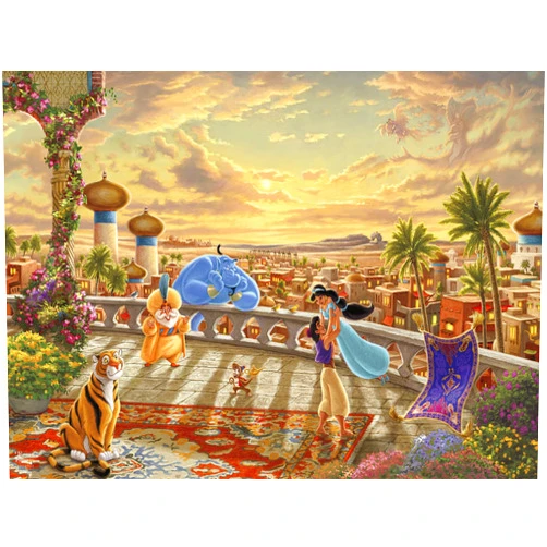 Ceaco - Thomas Kinkade - Disney - Jasmine Dancing in The Desert Sun - Oversized 300 Piece Jigsaw Puzzle