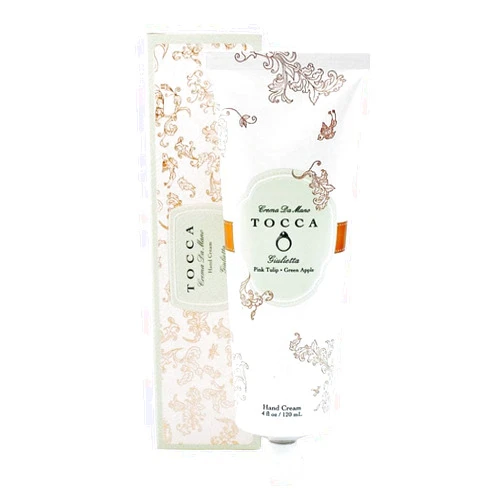 Tocca Crema de Mano Luxe, Giulietta Hand Cream, 4 oz - Pink Tulips, Green Apple, Vanilla Orchid - Moisturizing, Quick Absorbing