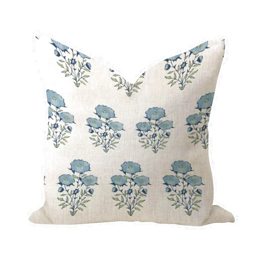 COVOME Mughal Flower in Monsoon Throw Pillow Cover 20x20in Burlap Linen Decorative Pillow Shell Traditional Chinese Chinoiserie Square Cushion Case for Home Bench Hotel Indoors Holiday Decor