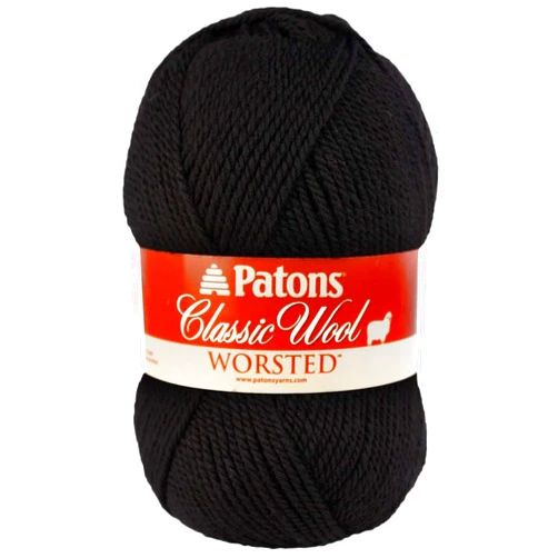 Patons Worsted Classic Wool Yarn by Patons - Solid Color Yarn for Knitting, Crochet, Weaving, Arts & Crafts - Black, Bulk 10 Pack
